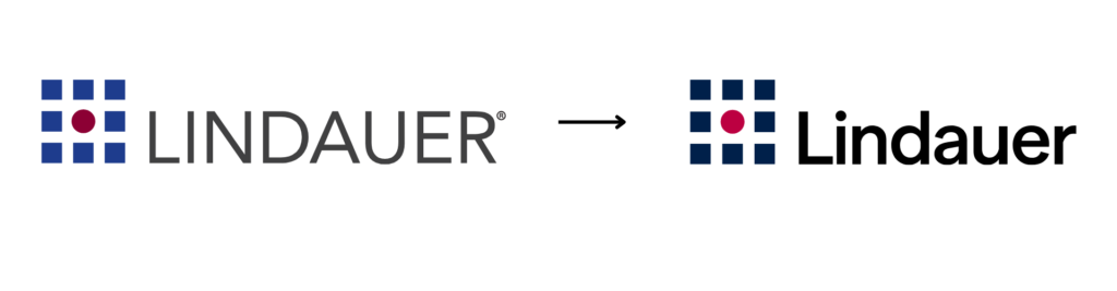 Lindauer's previous logo beside its refreshed logo