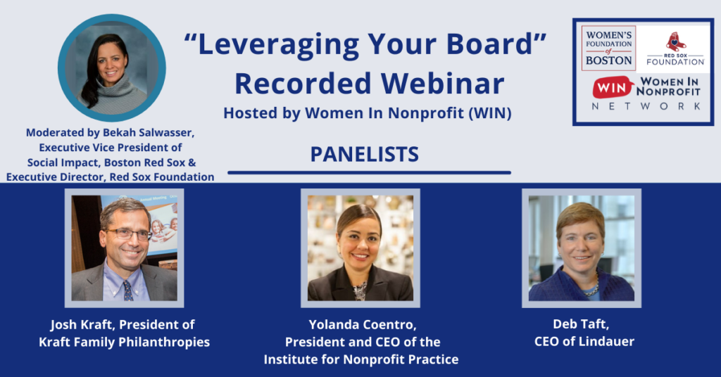 WIN’s “Leveraging Your Board” Webinar Recording: A Master Class in Working with Boards